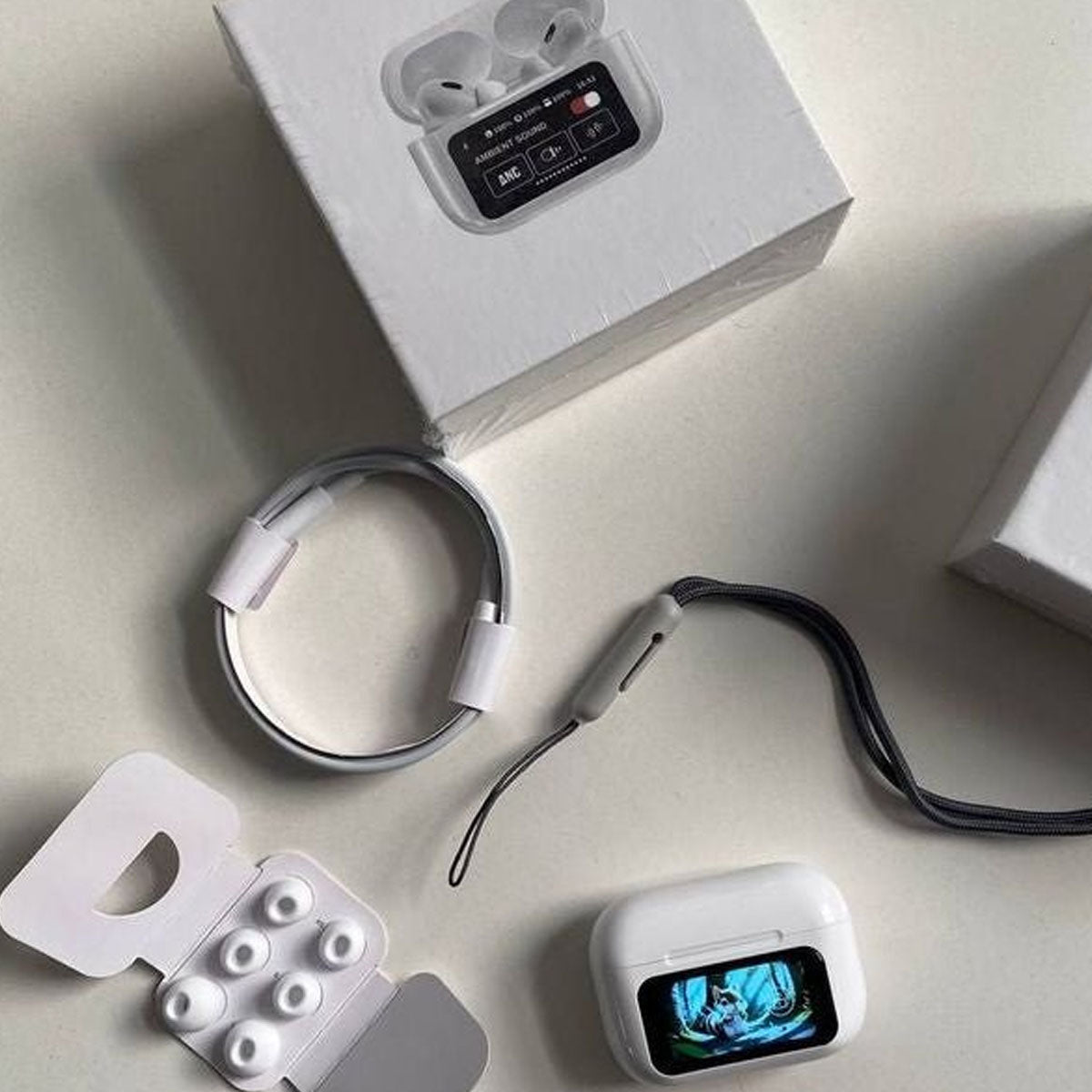 A9 Pro Display Wireless Earbuds(Whtie Edition) ANC/ENC